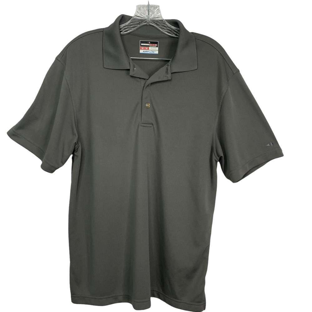 Grand Slam Mens Airflow Performance‎ Gray Golf Polo Short Sleeve Medium
